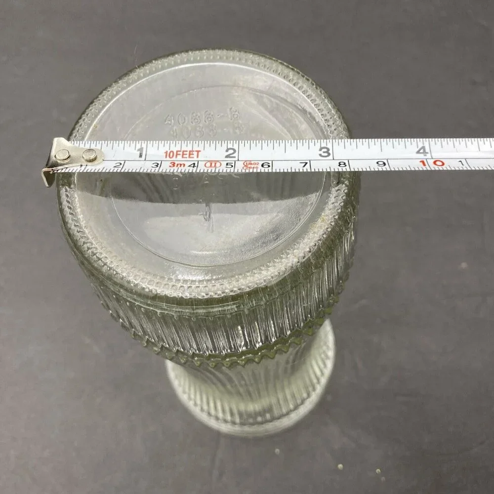 Vintage Hoosier Glass 4088-8‎ Ribbed Pressed Glass Vase Clear Flared Top MCM